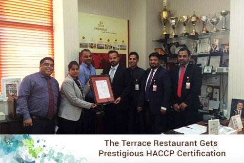 The Terrace Restaurant’ Gets Prestigious HACCP Certification